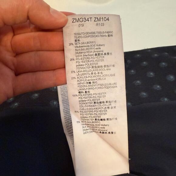 Armani Collezioni Giacca Polka Dot Silk Wool Blend Blazer – Size 6 - Picture 9 of 14